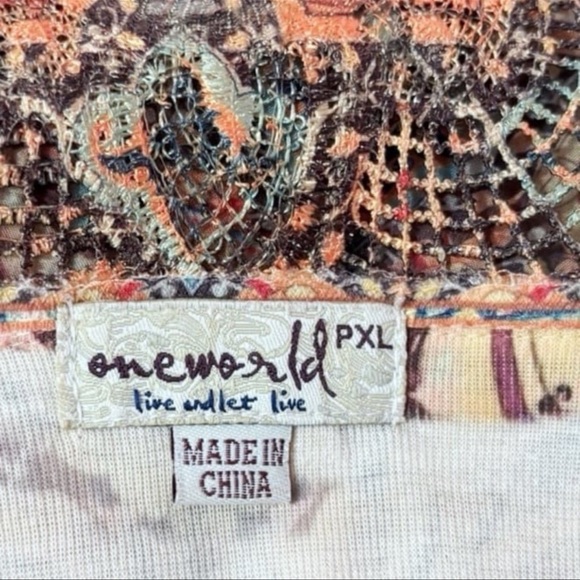 One World Boho Print Shark Tail Tank - Picture 4 of 4